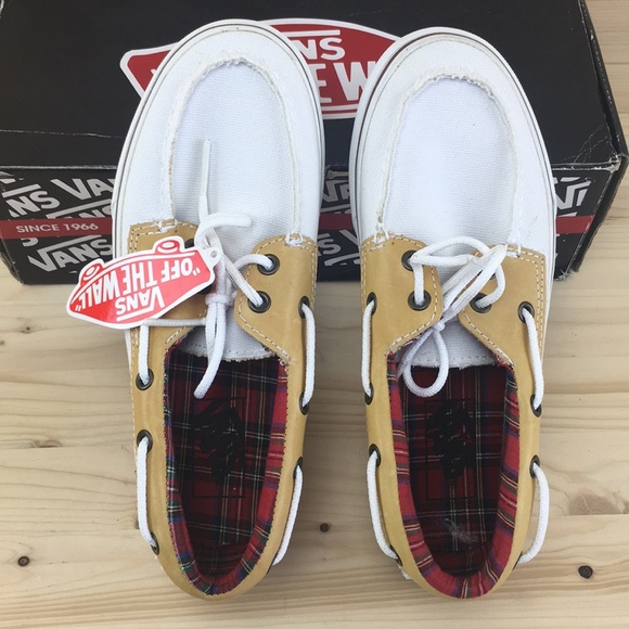 vans zapato del barco white